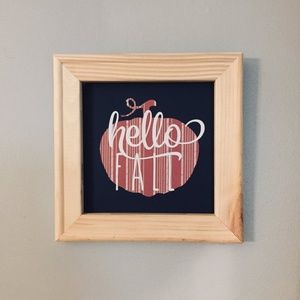 hello fall | framed square canvas | pumpkin spice